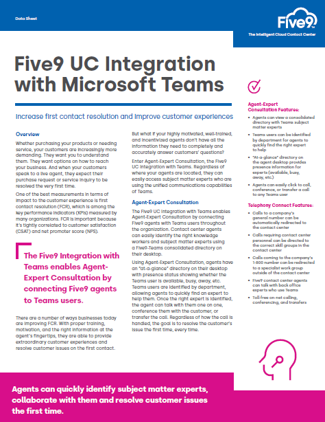 Five9 Uc Integration With Microsoft Teams